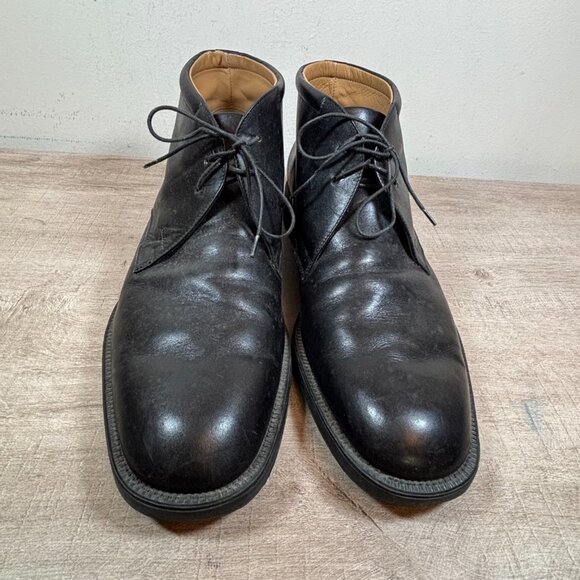 SALVATORE FERRAGAMO Black Leather Chukka Boots - Picture 5 of 8